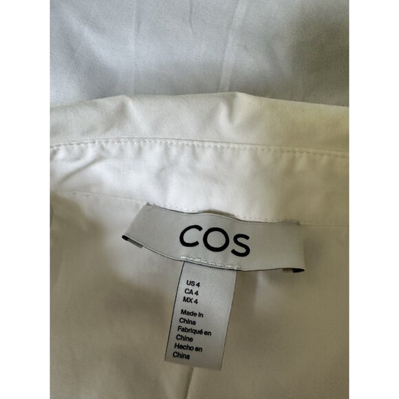 Cos Shirt A-line Pleated White Ivory Dress Size 4 S - Picture 4 of 7